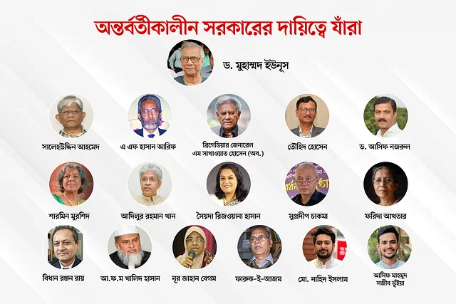 অন্তর্বর্তীকালীন সরকারের উপদেষ্টা পরিষদে আছেন যাঁরা